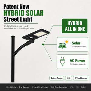 Solar AC Hybrid Grid-Tied Solar Street Light Dual Power Solar Street Light Off-grid MPPT Hybrid Controller Street Light