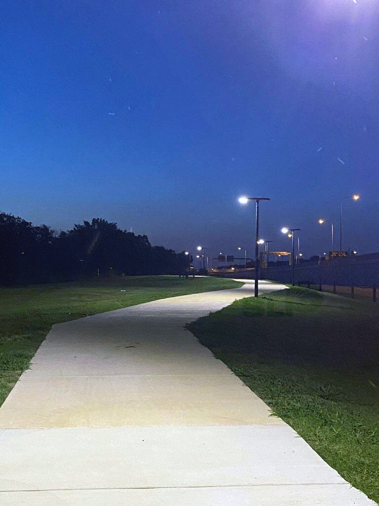 Commercial Solar Pathway Lights operating at night
