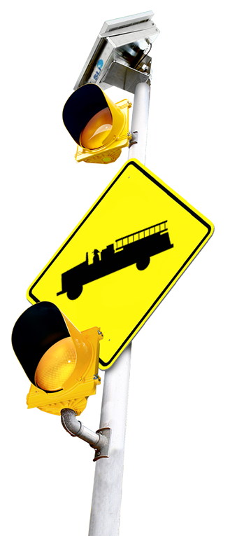 Solar Emergency Vehicle Warning System Assembly
